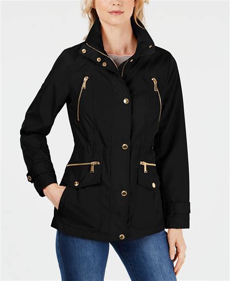 michael kors petite walker coat|michael kors hooded anorak jacket.